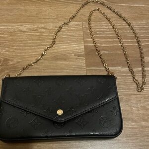 Faux leather monogram woc